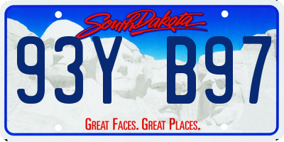 SD license plate 93YB97