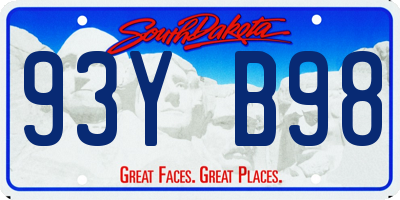 SD license plate 93YB98
