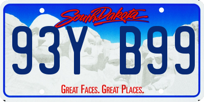 SD license plate 93YB99