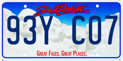 SD license plate 93YC07