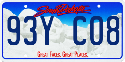 SD license plate 93YC08