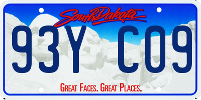 SD license plate 93YC09