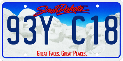 SD license plate 93YC18