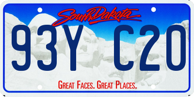 SD license plate 93YC20