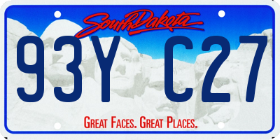 SD license plate 93YC27