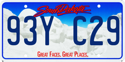 SD license plate 93YC29