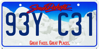 SD license plate 93YC31