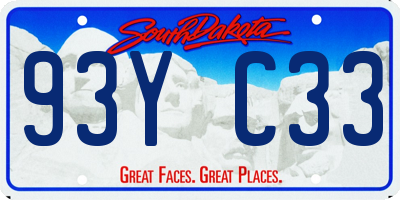 SD license plate 93YC33