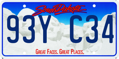 SD license plate 93YC34