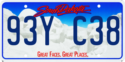 SD license plate 93YC38