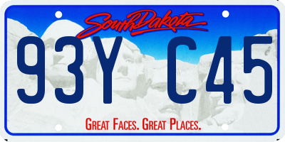 SD license plate 93YC45