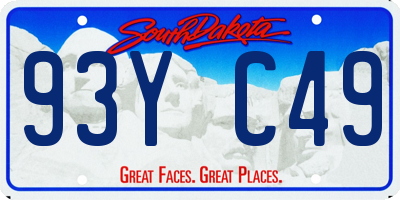 SD license plate 93YC49