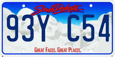 SD license plate 93YC54