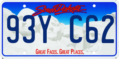 SD license plate 93YC62