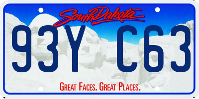 SD license plate 93YC63