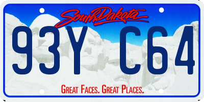 SD license plate 93YC64