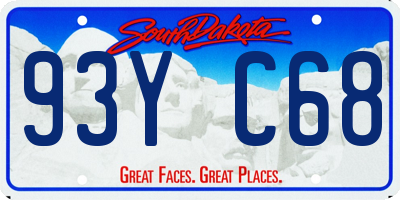 SD license plate 93YC68