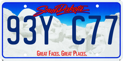 SD license plate 93YC77