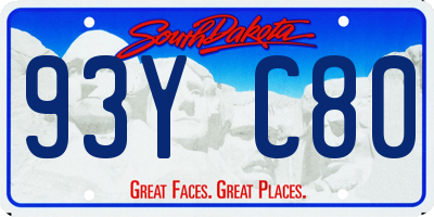 SD license plate 93YC80