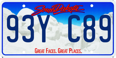 SD license plate 93YC89