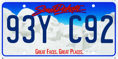 SD license plate 93YC92