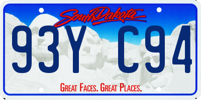 SD license plate 93YC94