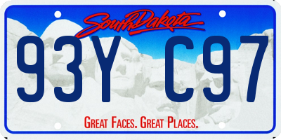 SD license plate 93YC97