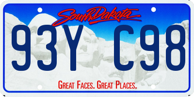 SD license plate 93YC98