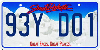 SD license plate 93YD01