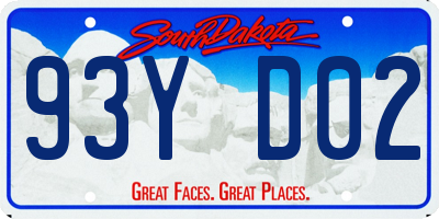 SD license plate 93YD02