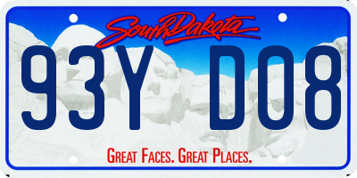 SD license plate 93YD08