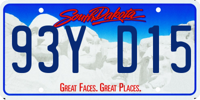 SD license plate 93YD15