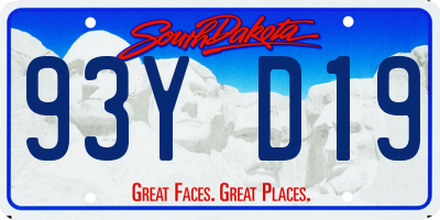 SD license plate 93YD19