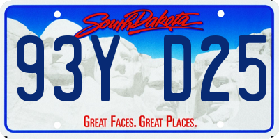 SD license plate 93YD25