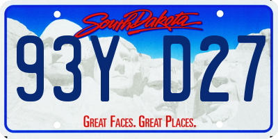 SD license plate 93YD27