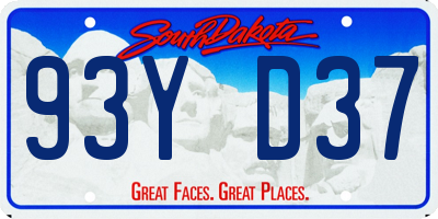SD license plate 93YD37