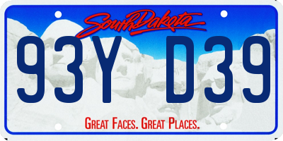 SD license plate 93YD39