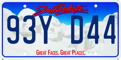 SD license plate 93YD44