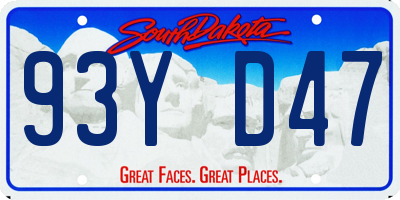 SD license plate 93YD47
