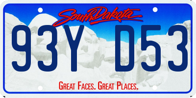 SD license plate 93YD53