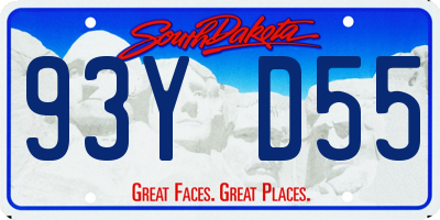 SD license plate 93YD55