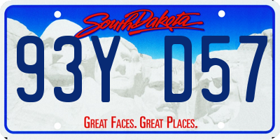 SD license plate 93YD57