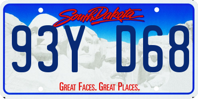 SD license plate 93YD68