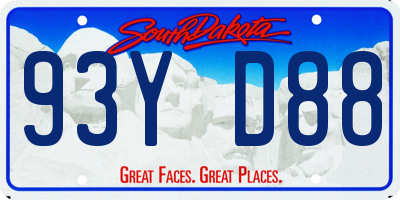 SD license plate 93YD88