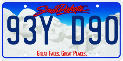 SD license plate 93YD90