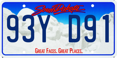 SD license plate 93YD91
