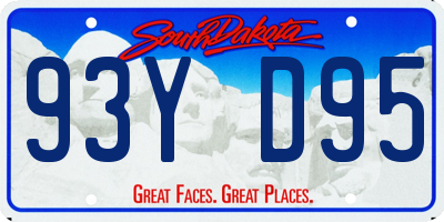 SD license plate 93YD95