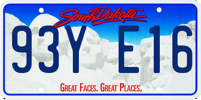 SD license plate 93YE16