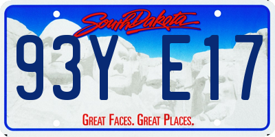 SD license plate 93YE17