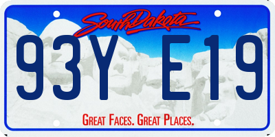 SD license plate 93YE19